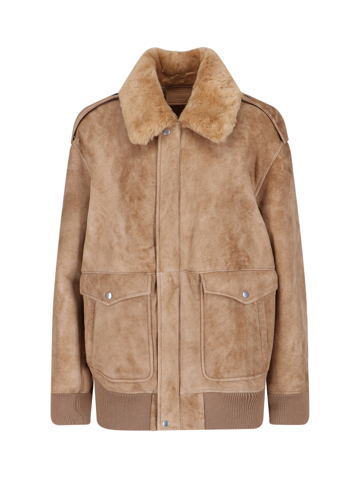 PRADA 양가죽과 털 스웨이드 재킷 58A237 OOO 172L