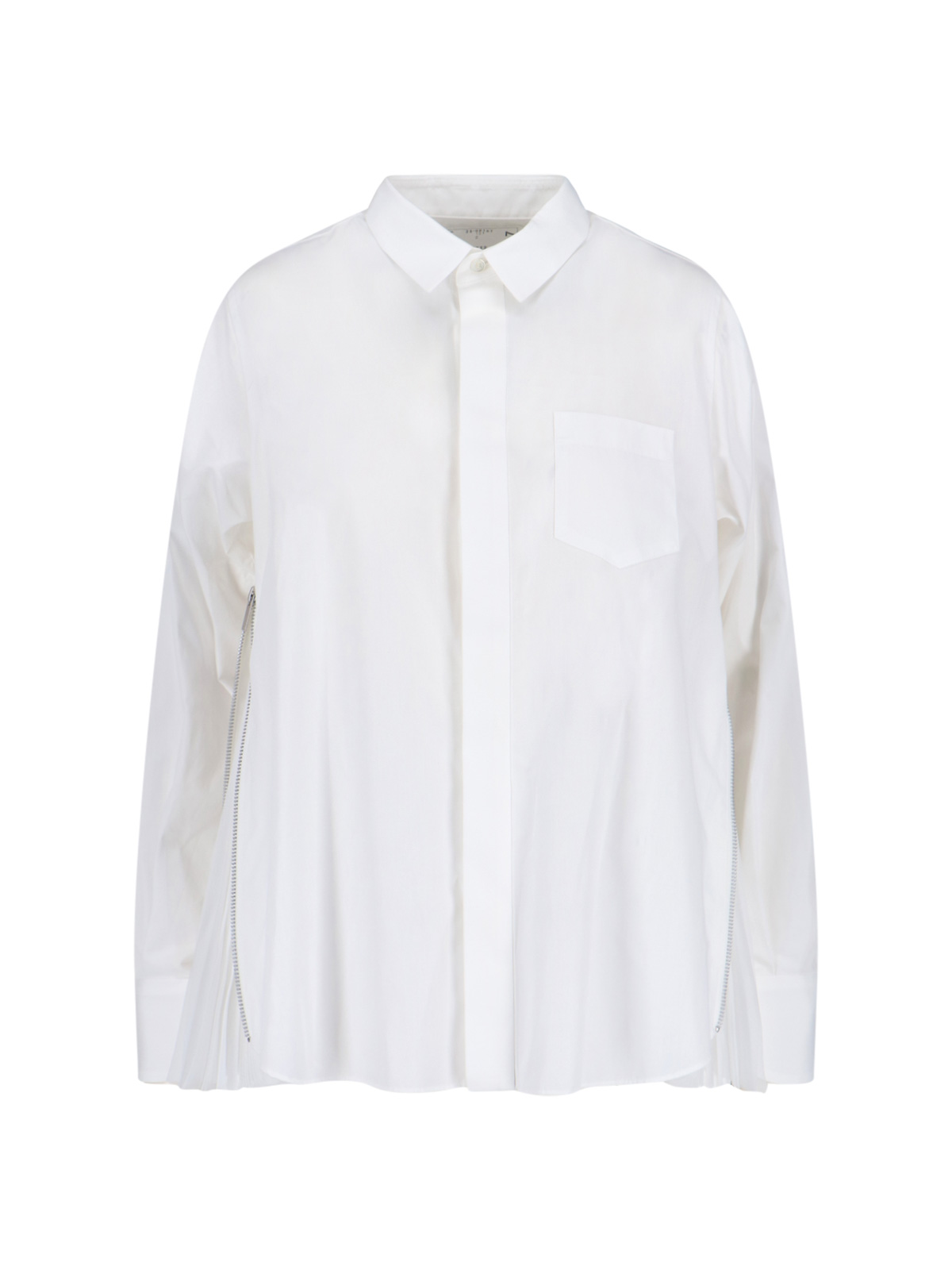 SACAI 코튼과 쉬폰 셔츠 25 08167