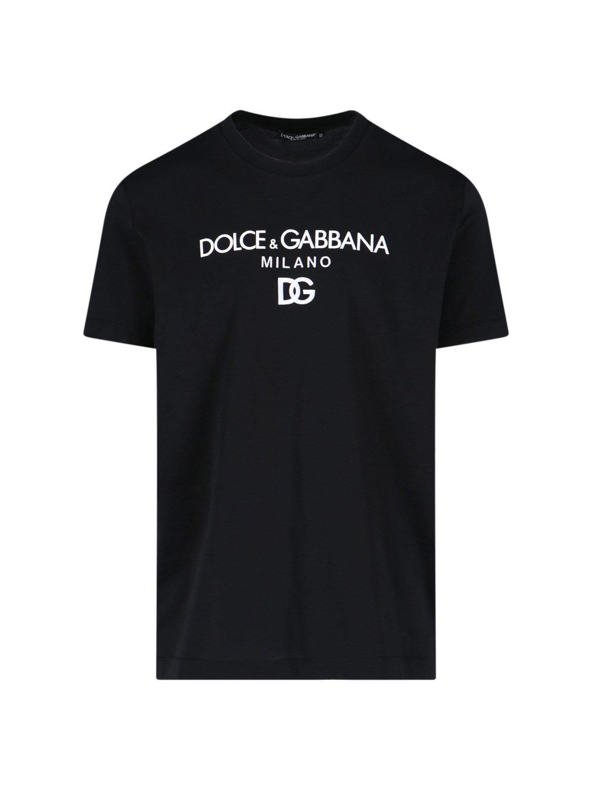 Dolce & Gabbana Jersey Round-neck T-shirt With Dg Milano Embroidery In Nero