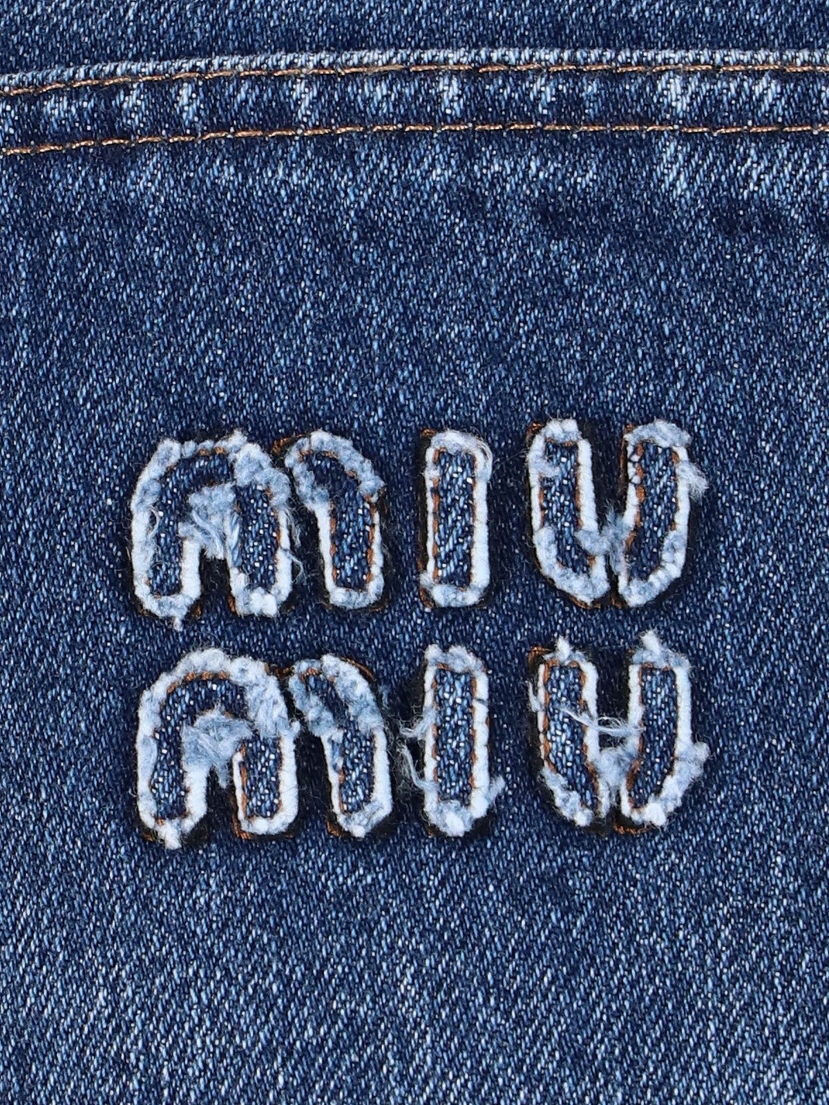 Miu miu Denim logo shorts available on SUGAR - 100503