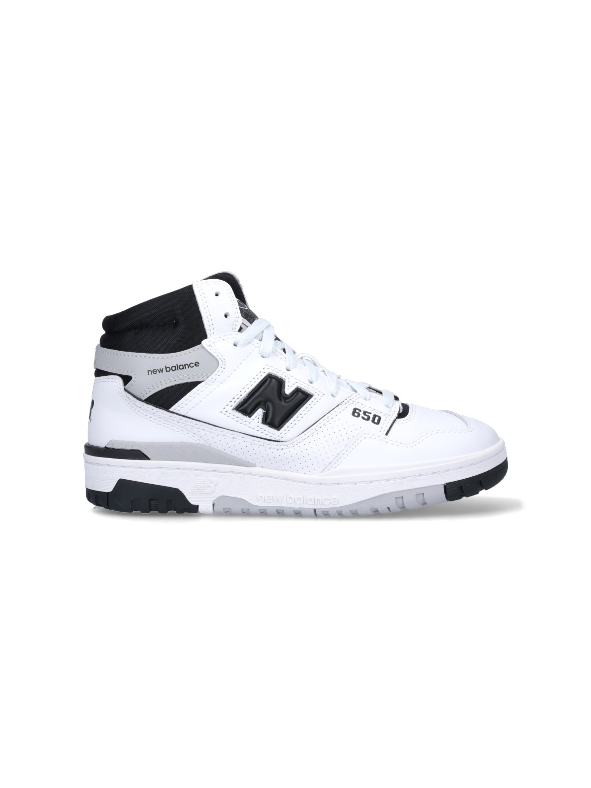 New Balance High-top Sneakers With Perforated Rubber Sole In White