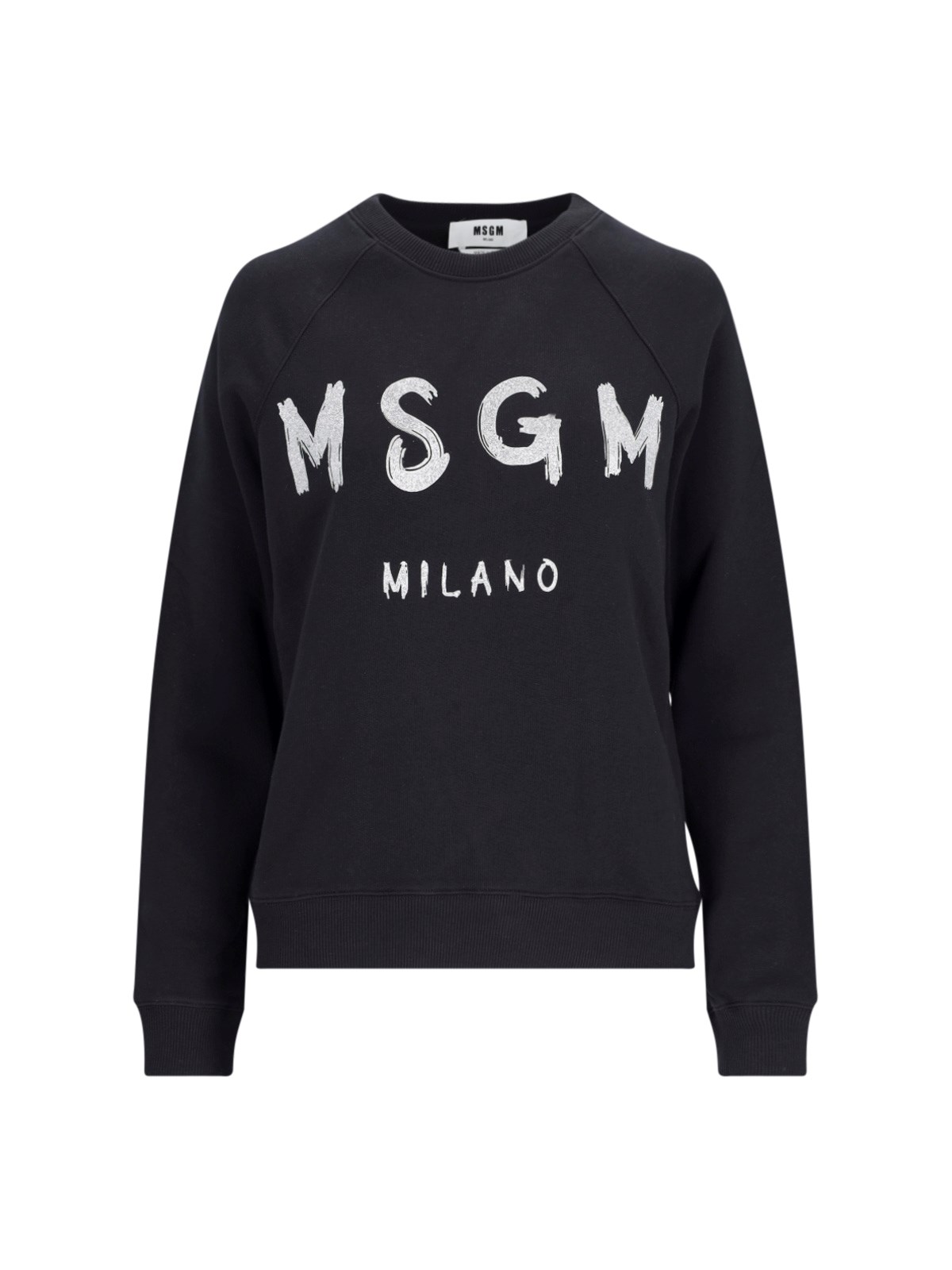 Shop Msgm Logo Crewneck Sweatshirt In Black  