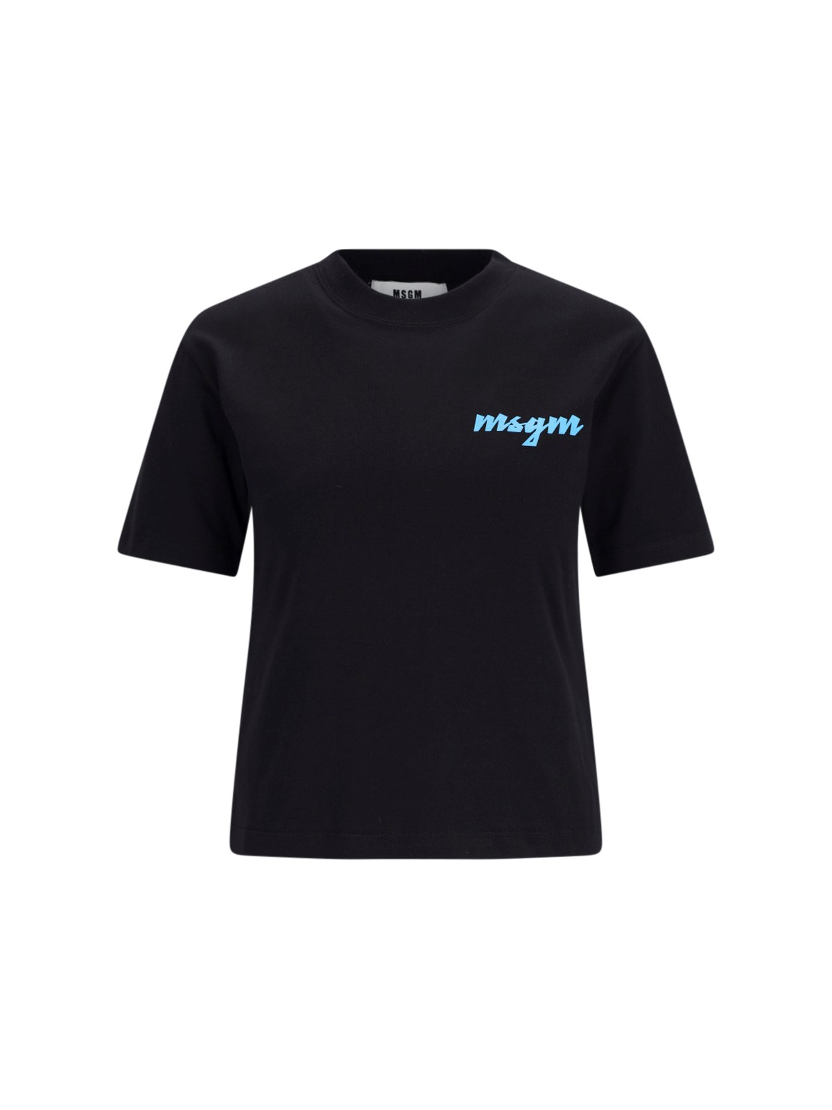 Shop Msgm Logo T-shirt In Black  