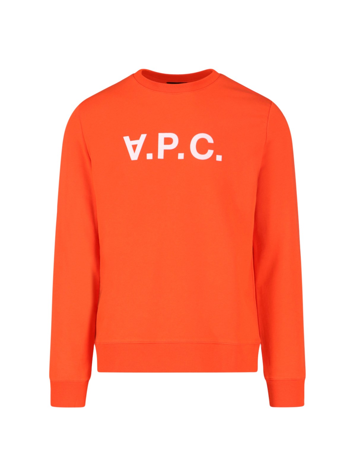 Apc Logo Crew Neck Sweatshirt In Arancione