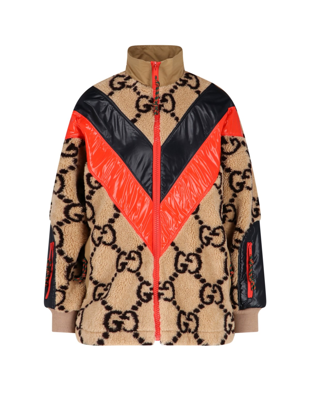 Shop Gucci 'gg' Wool Jersey Jacket In Beige