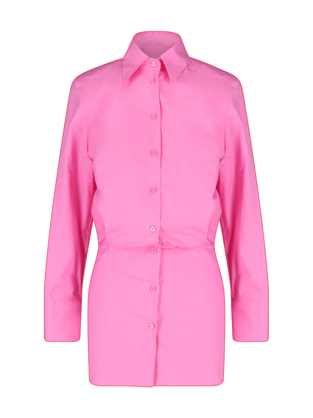Attico Margot Mini Shirt Dress In Rosa