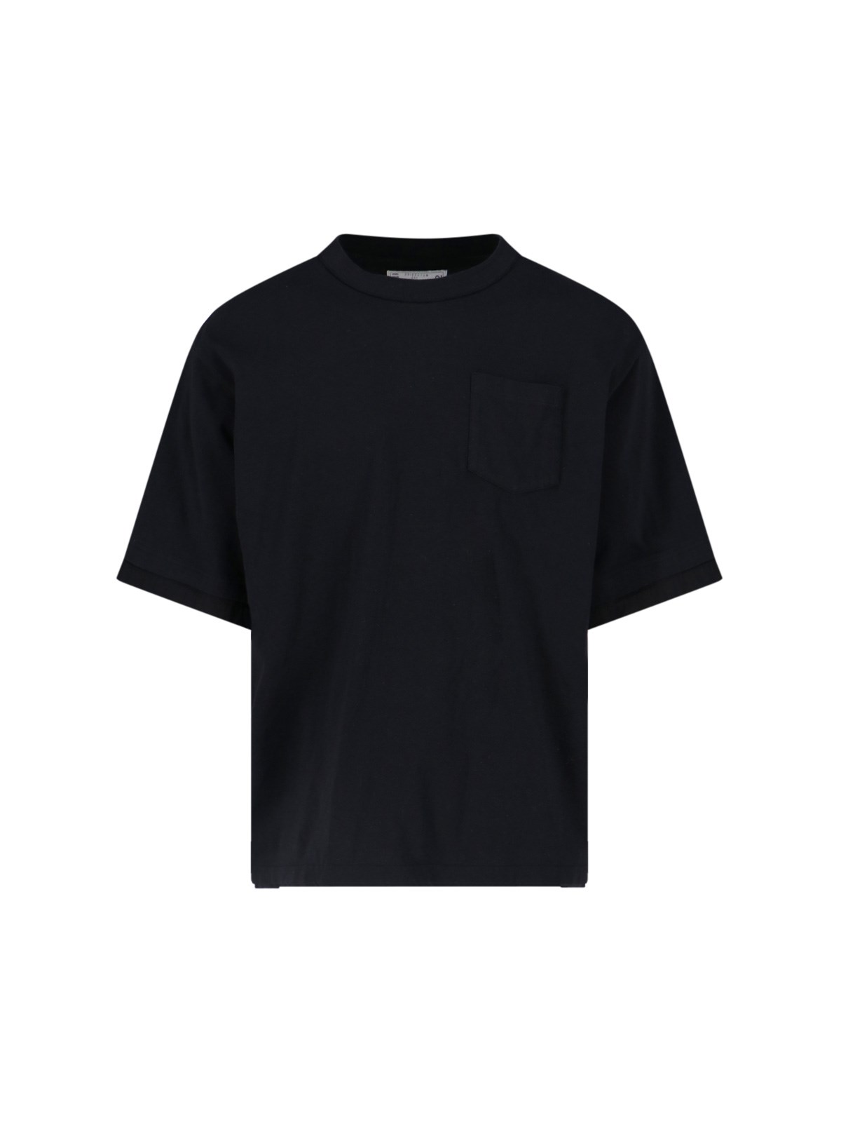 Sacai Patch-pocket Cotton T-shirt In Black