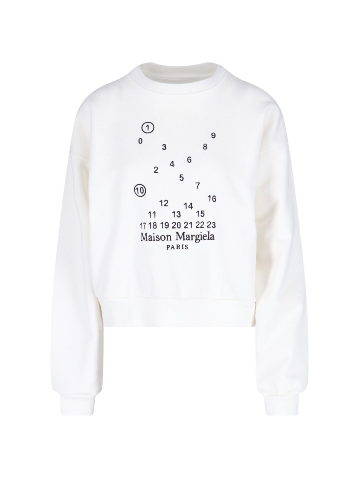 Maison Margiela Embroidered Cotton-jersey Sweatshirt In White