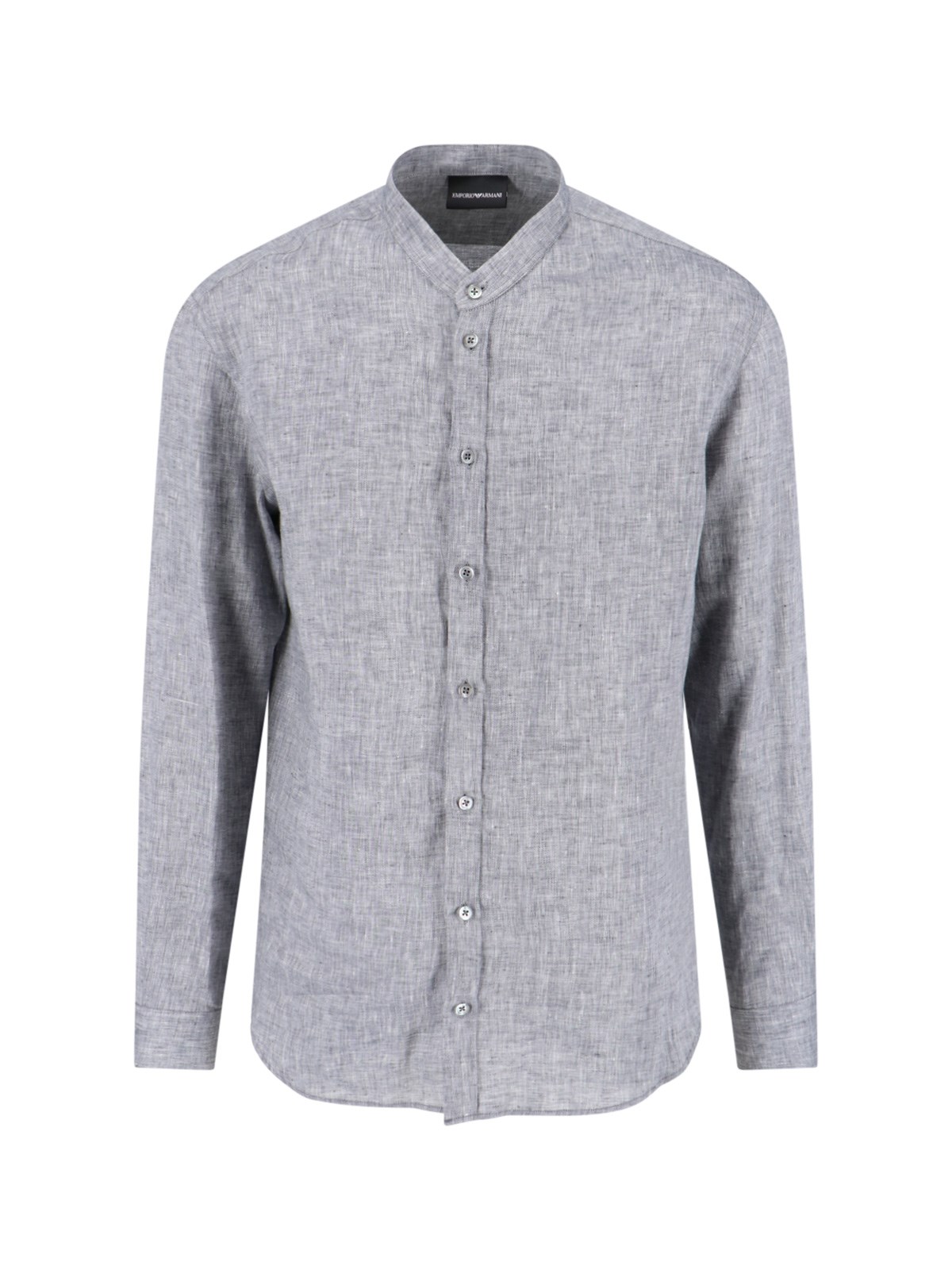 Emporio Armani Korean Shirt In Gray
