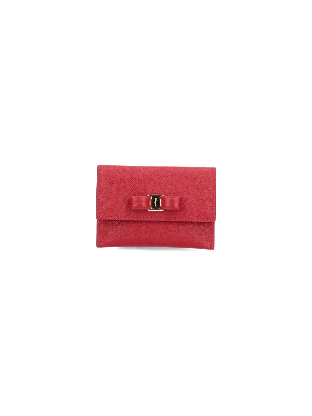 Ferragamo 'vara' Bow Card Holder In Red