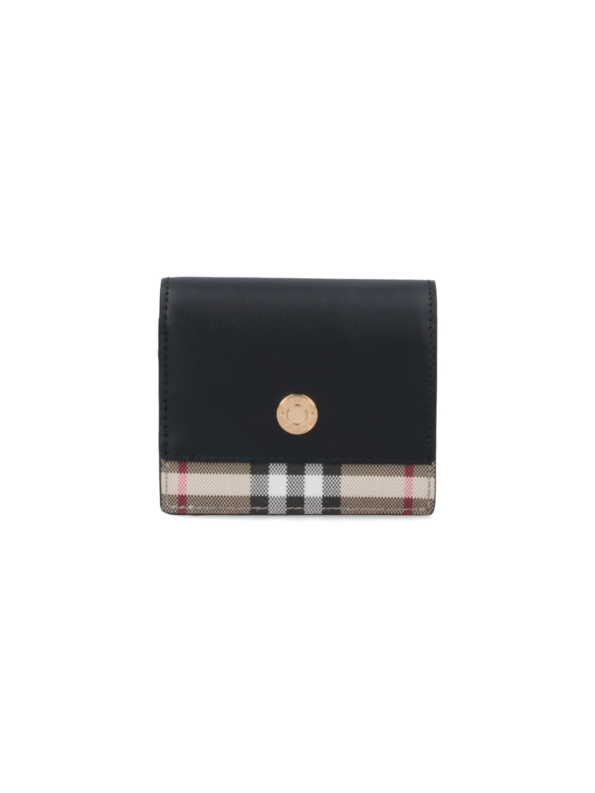 Shop Burberry "check" Wallet In Black  