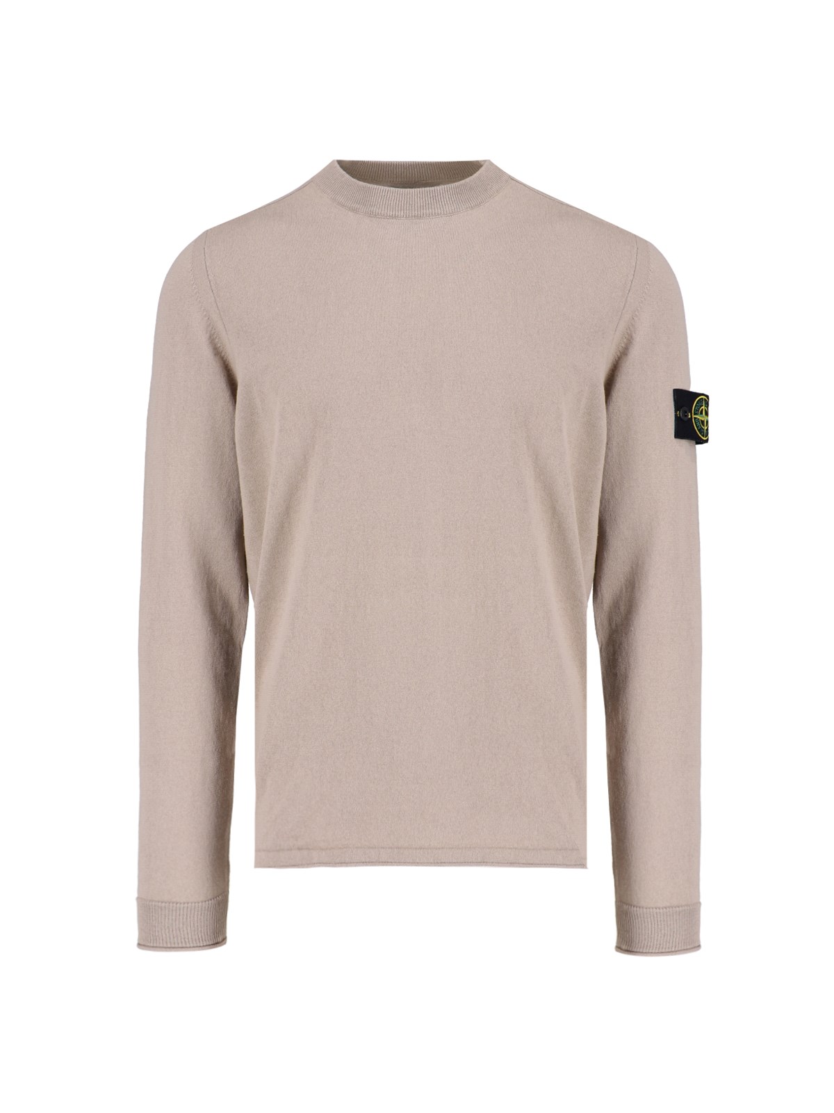 Shop Stone Island Logo Sweater In Brown