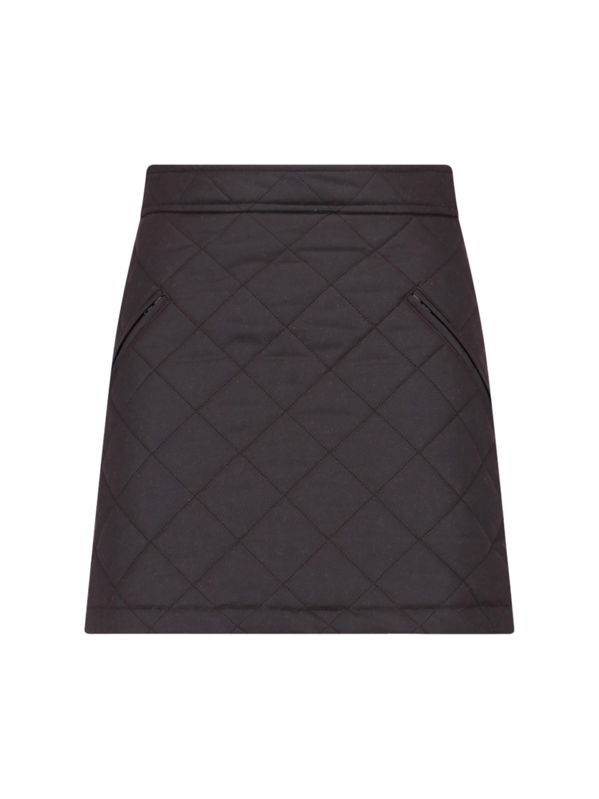 Burberry Mini Skirt With Embroidery On The Back In Marrone