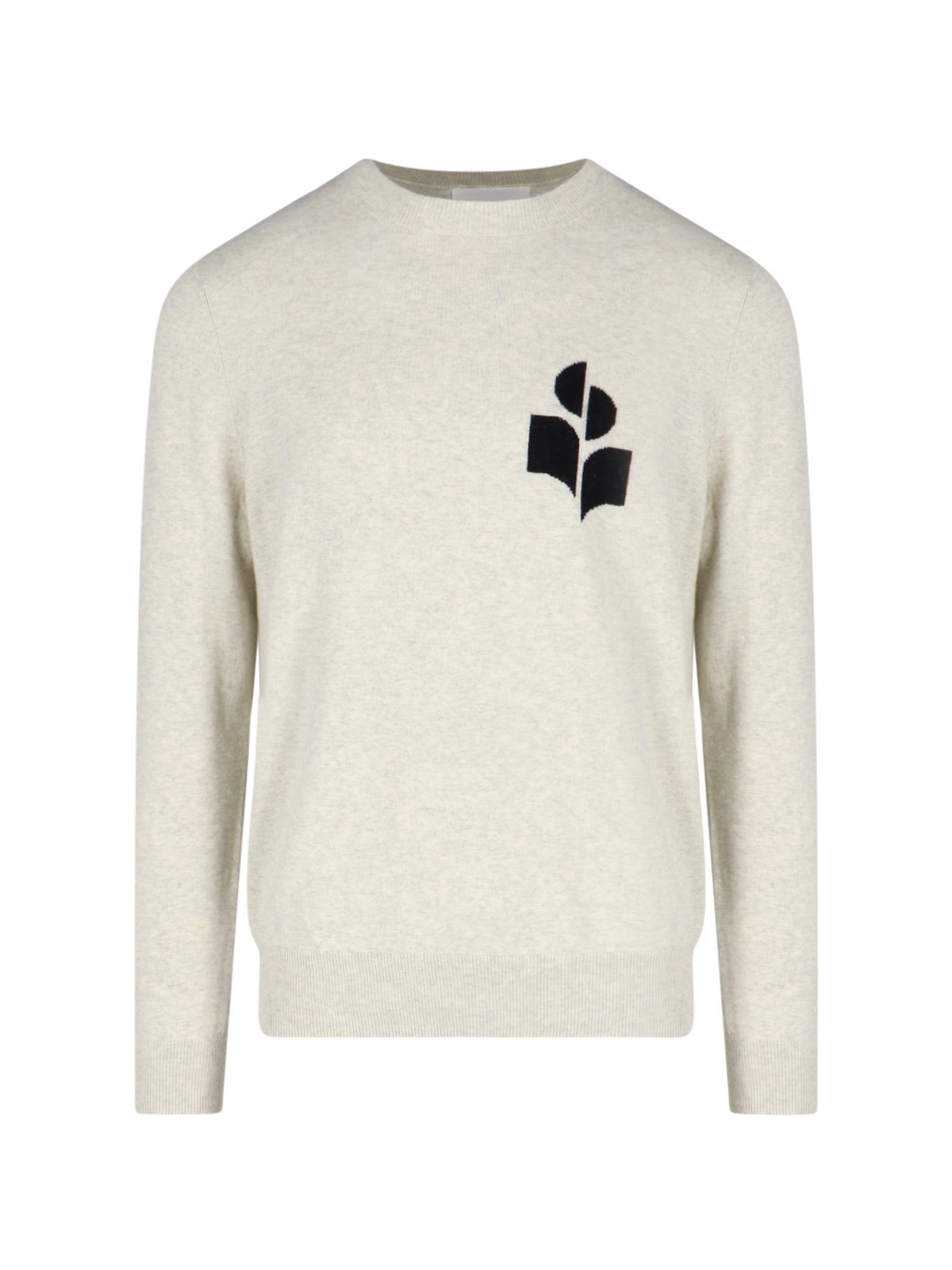 Isabel Marant Logo Intarsia Knit Sweater In Crema