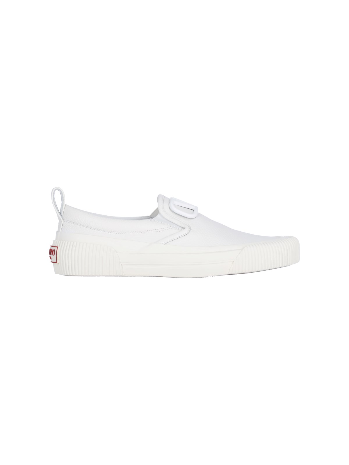 Shop Valentino "v-signature" Slip-on Sneakers In White