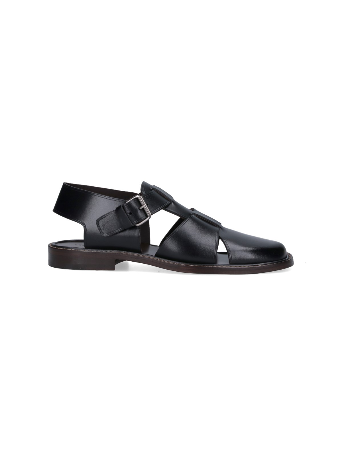 Lemaire Fisherman Leather Sandals In Black | ModeSens