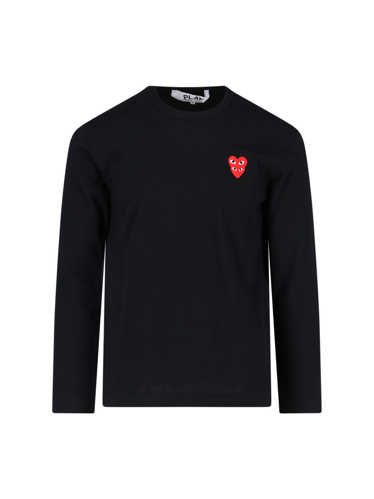 Shop Comme Des Garçons Play Double Logo T-shirt In Black  