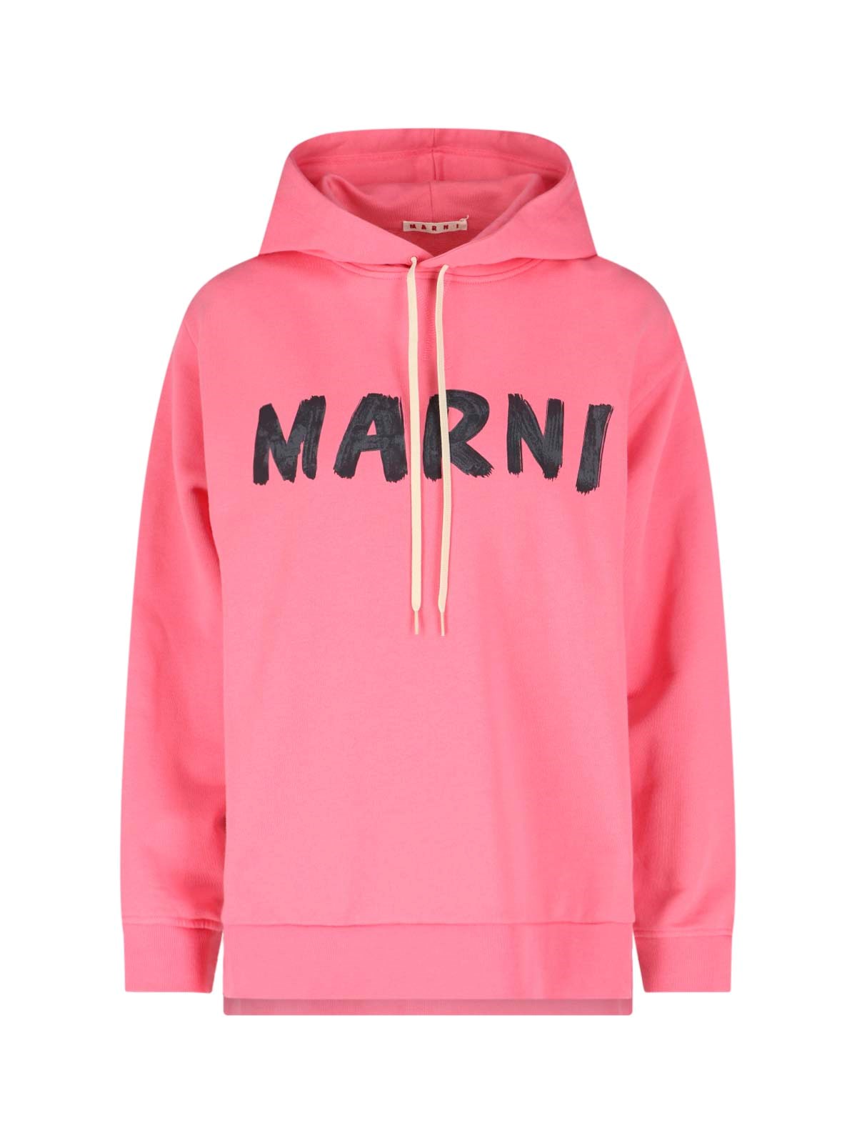 Marni Oversized Logo-print Hoodie In Rosa