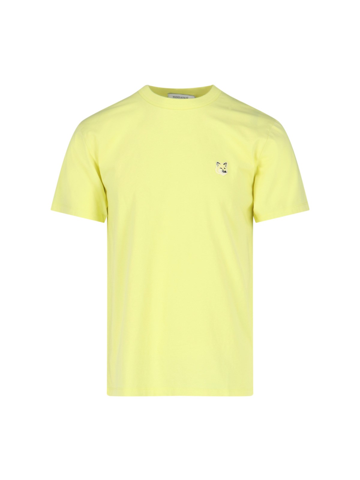 Shop Maison Kitsuné Tonal Fox Head T-shirt In Yellow