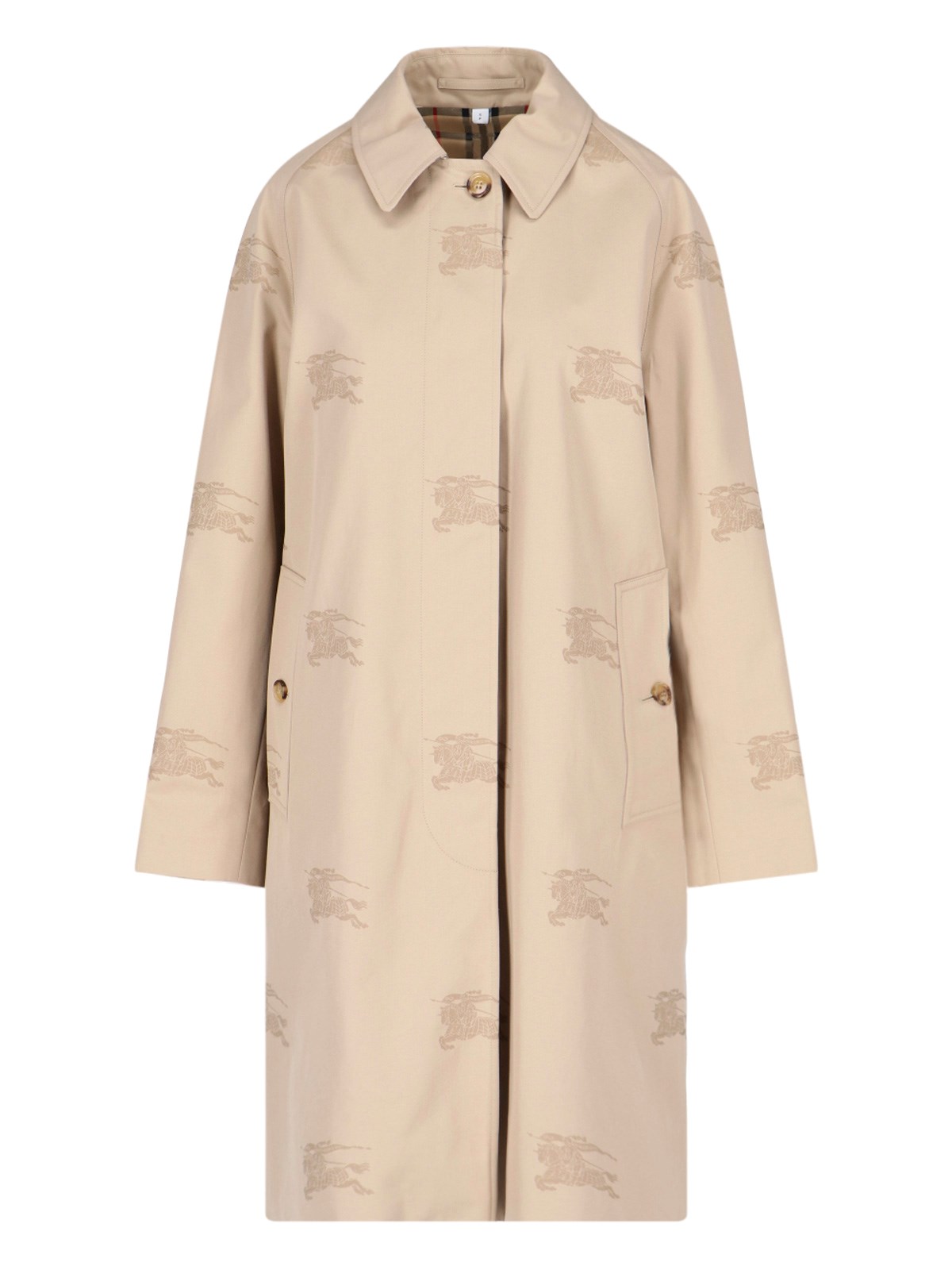 Burberry 'equestrian Knight' Trench Coat In Neutrals
