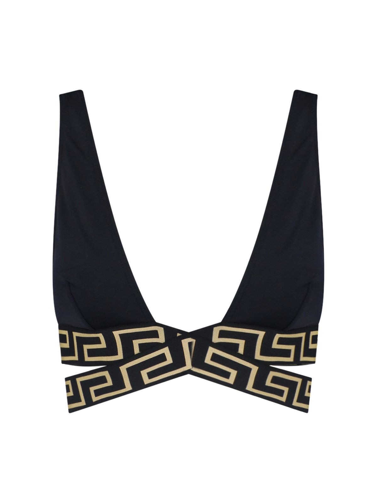 Versace Swim Bikini Top Lycra Vita Black In Nero