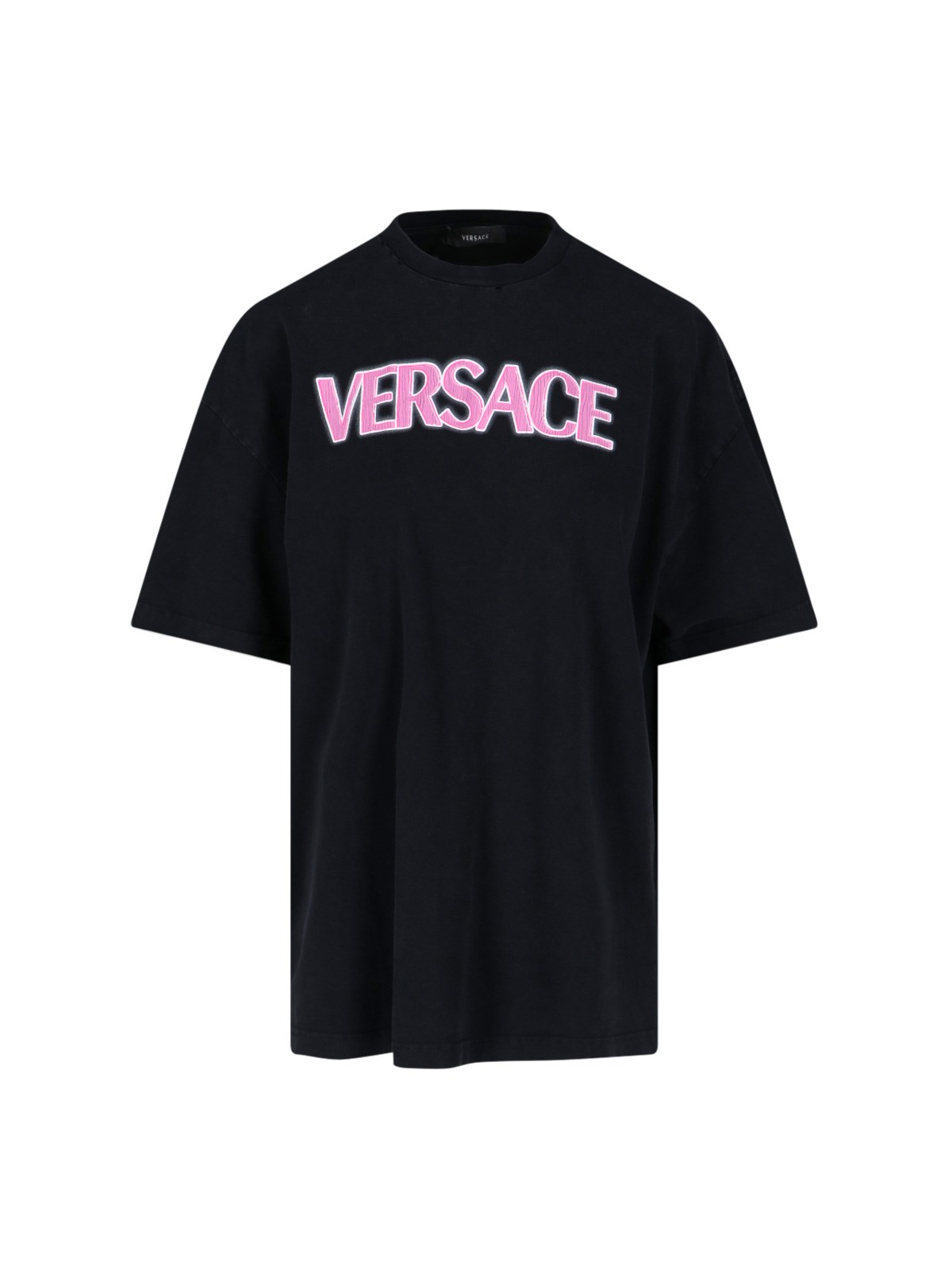 Versace Vintage Wash T-shirt In Nero