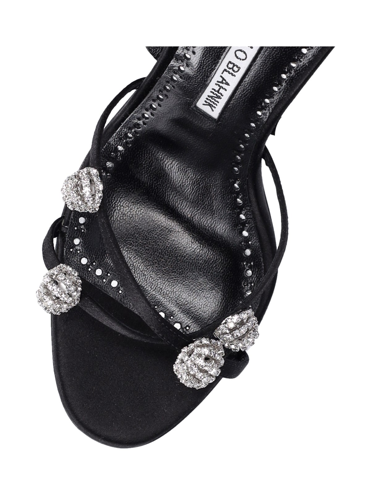 【MANOLO BLAHNIK 】★Elsaka 100mm サンダル Manolo Blahnik Elsaka Sandal Black Leather ref.1598053