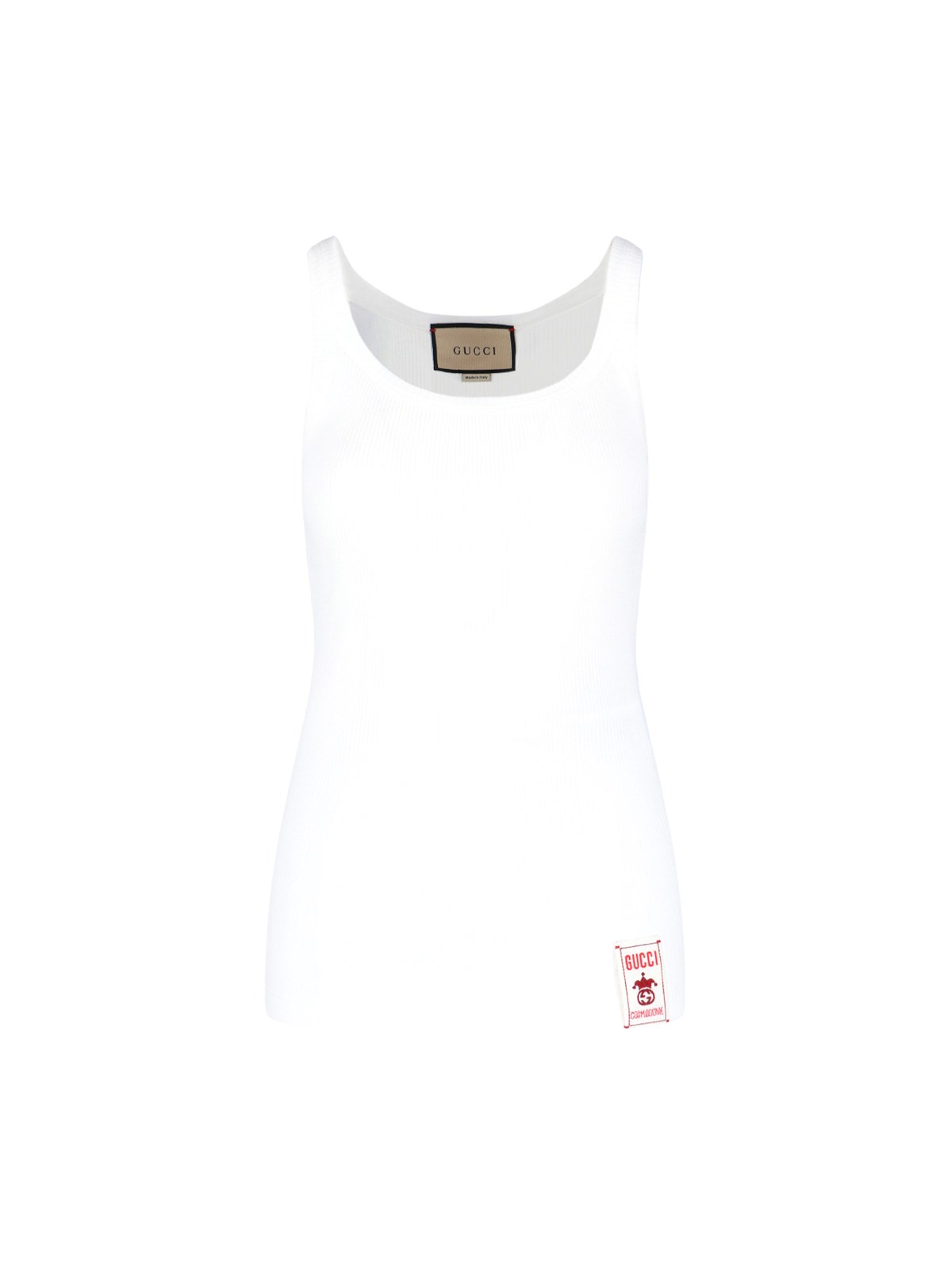 Gucci Cotton Tank Top With Cosmogonie Label In White