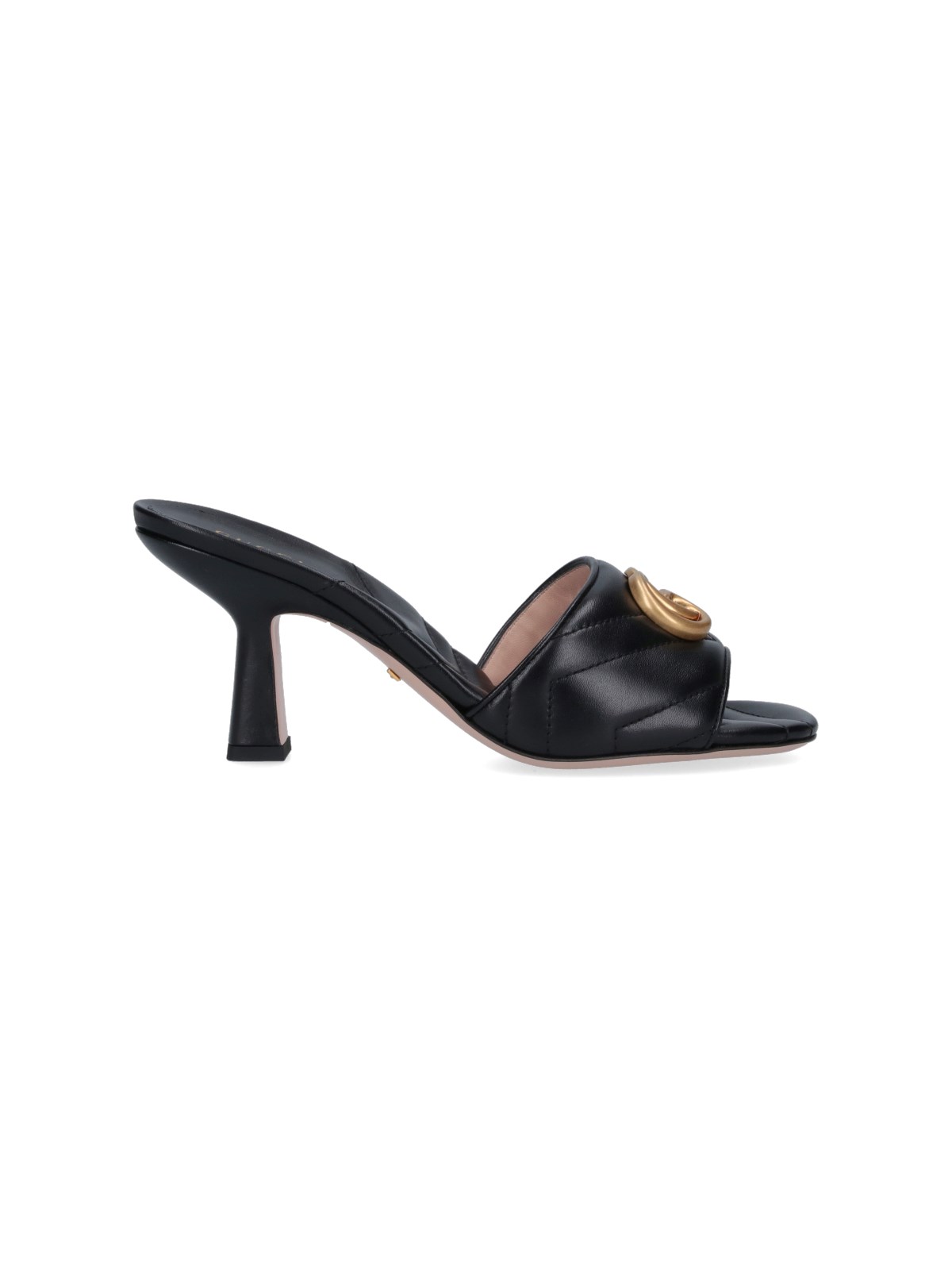 Shop Gucci Logo Slider Sandals In Black  