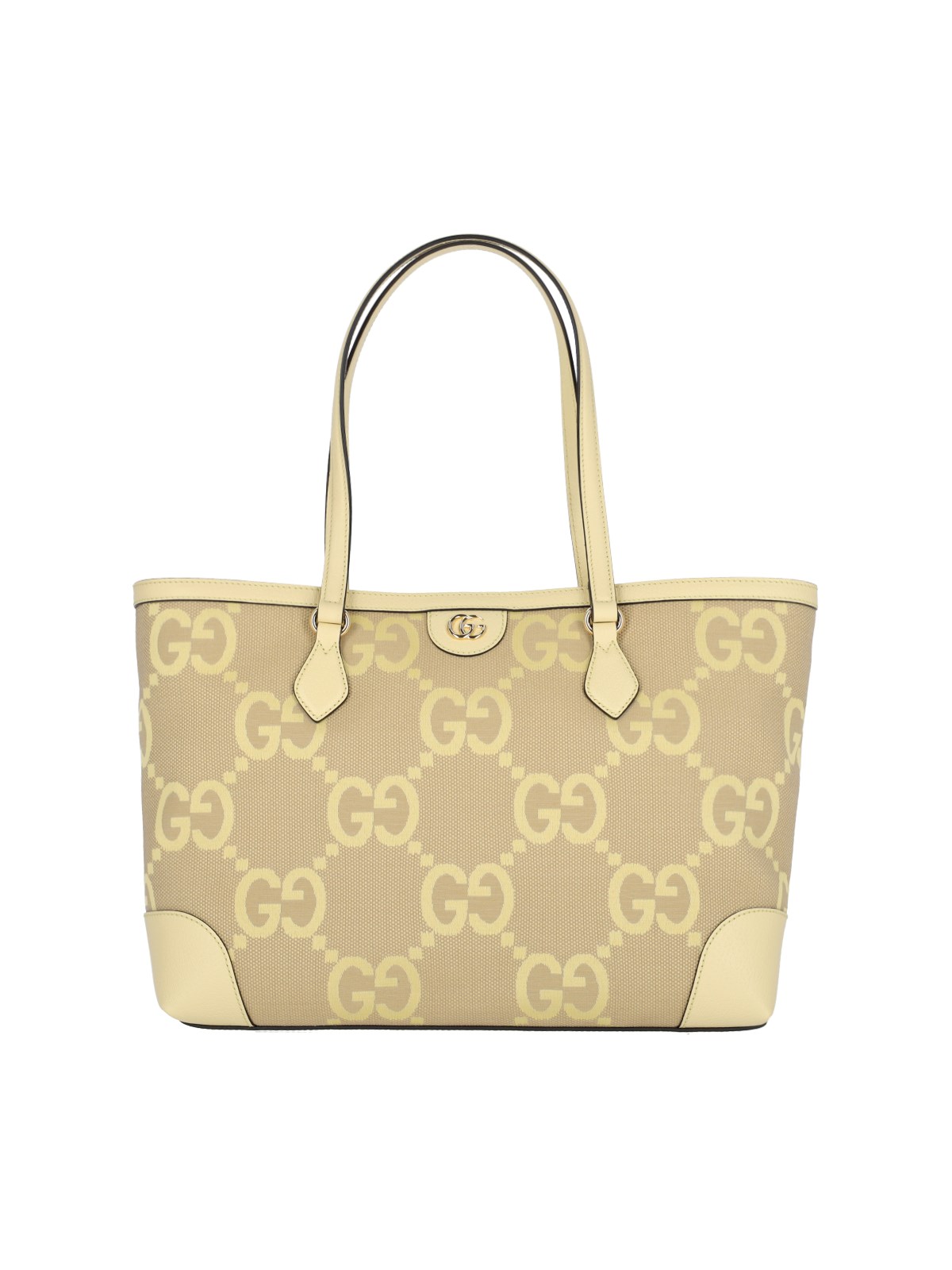 Shop Gucci 'jumbo Gg Ophidia' Tote Bag In Yellow