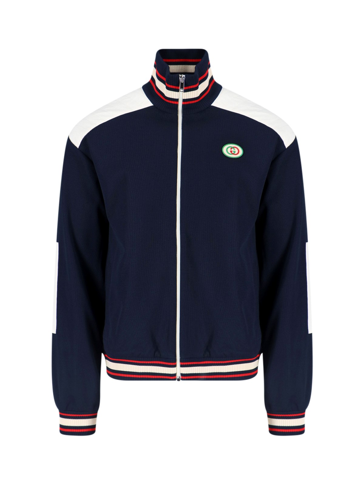 Gucci Cotton Jersey Zip Jacket In Blu | ModeSens