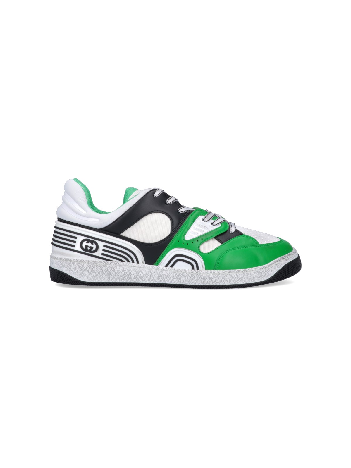 Shop Gucci 'basket' Sneakers In Green