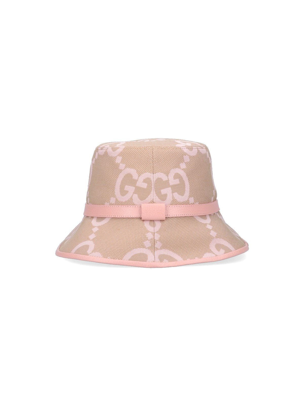 Shop Gucci 'jumbo Gg' Bucket Hat In Beige