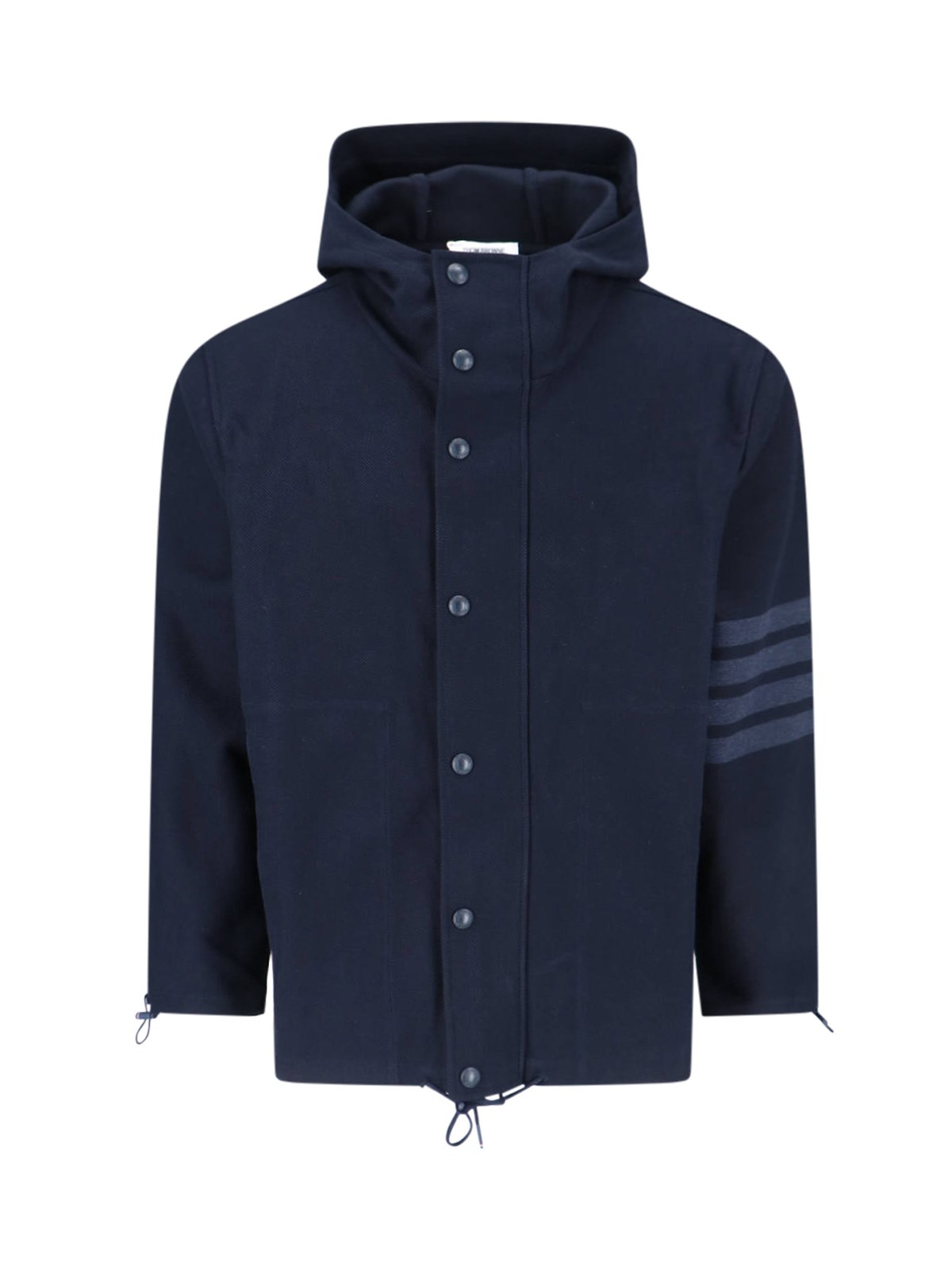 Thom Browne '4-bar' Hooded Jacket In Blue