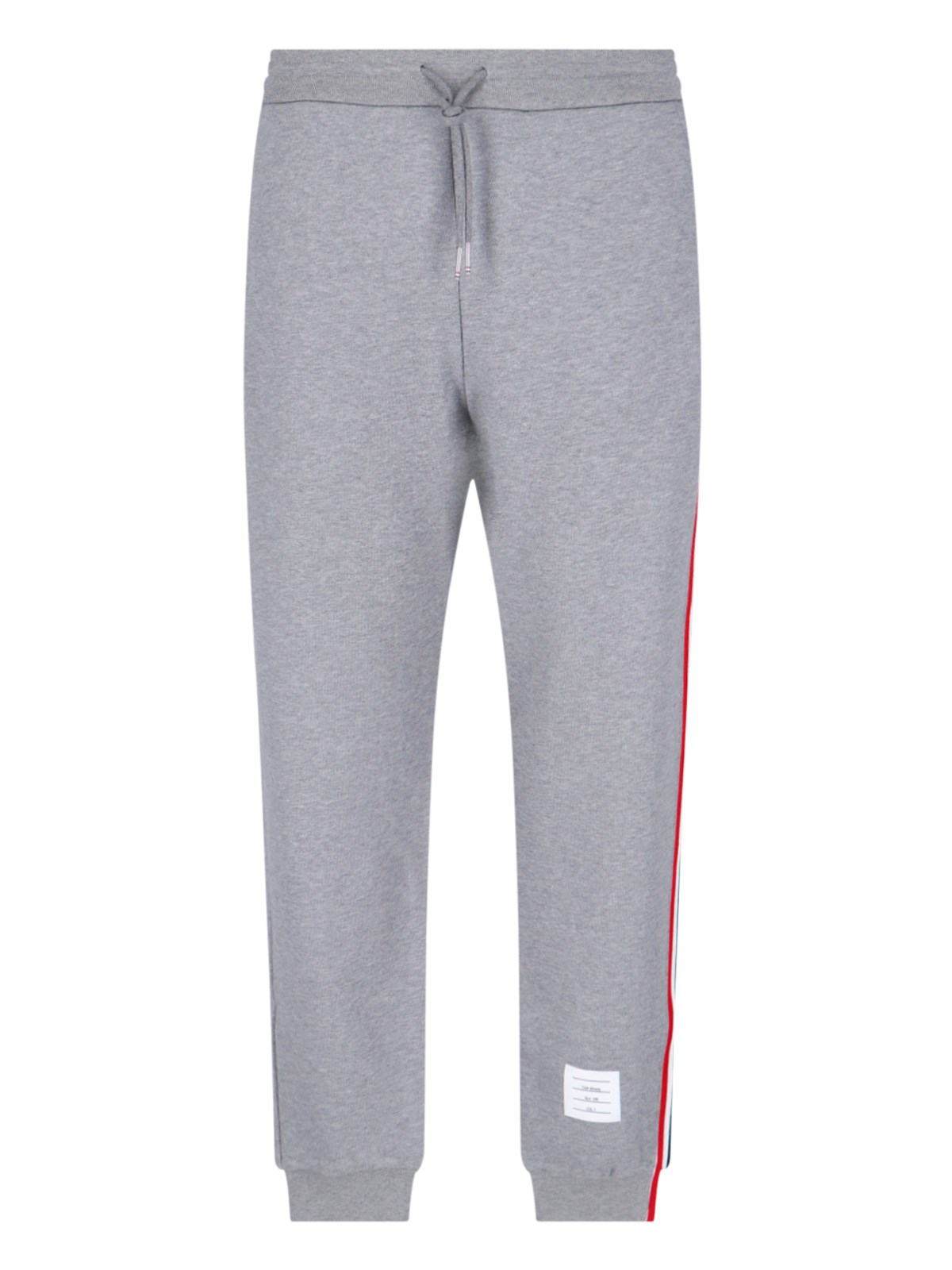 Thom Browne Tri-colour Side Stripe Track Pants In Grigio