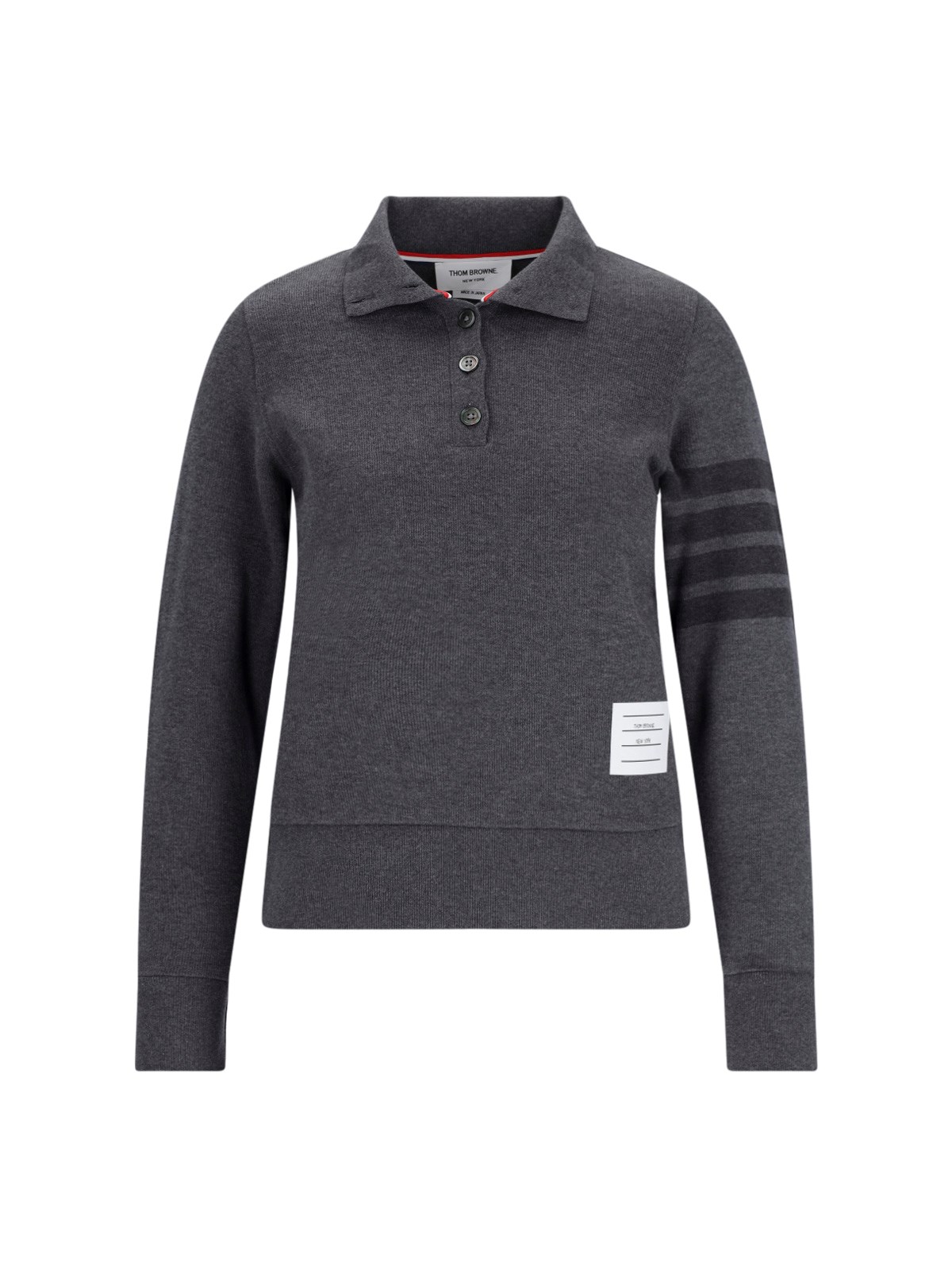 Shop Thom Browne Polo "4-bar" In Gray