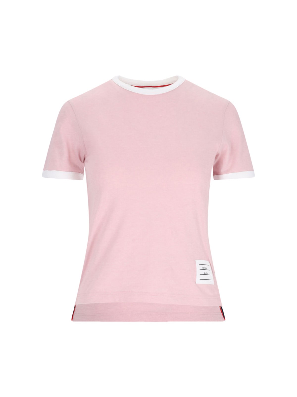 Shop Thom Browne Logo T-shirt In Pink