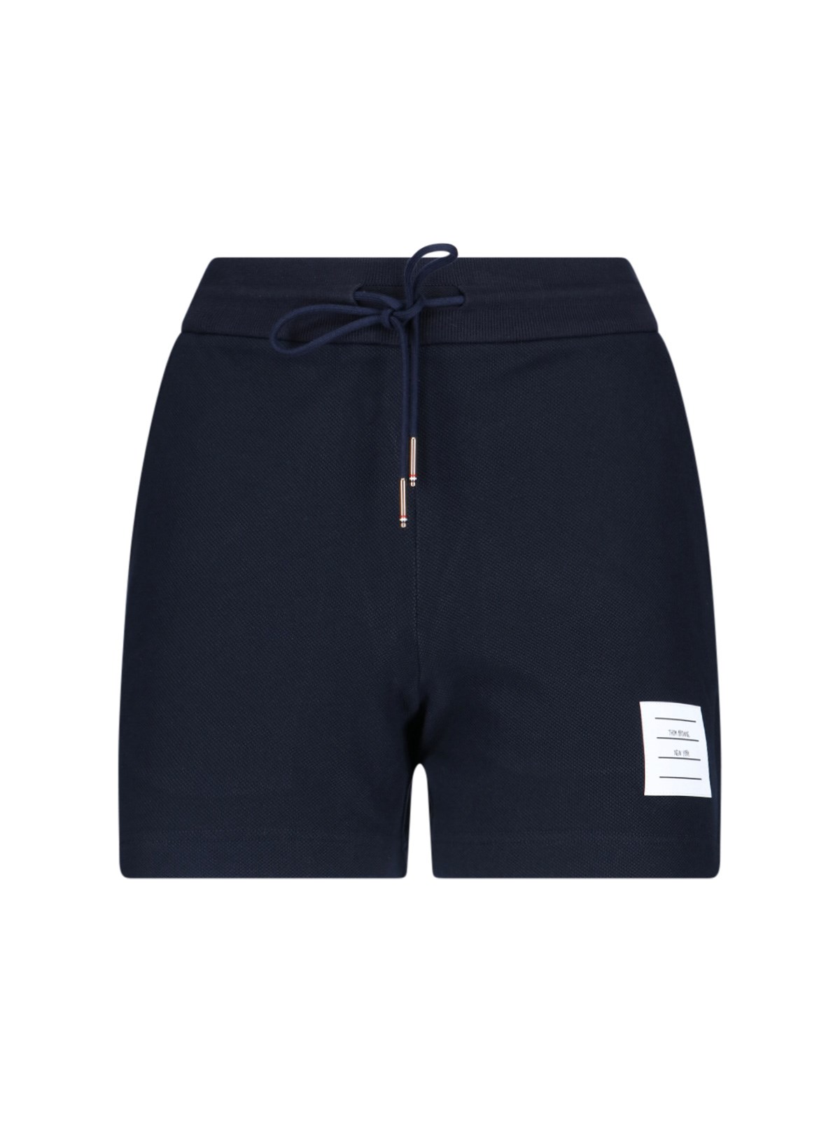 Thom Browne Logo Sporty Shorts In Blu