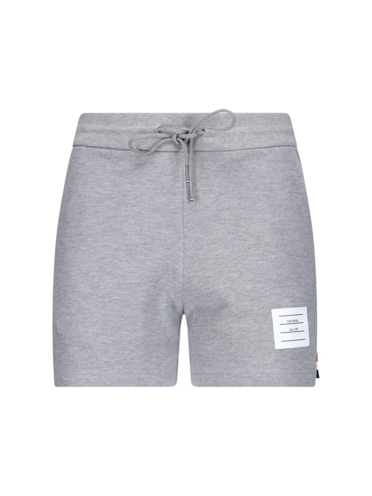 Shop Thom Browne Logo Sporty Shorts In Grigio