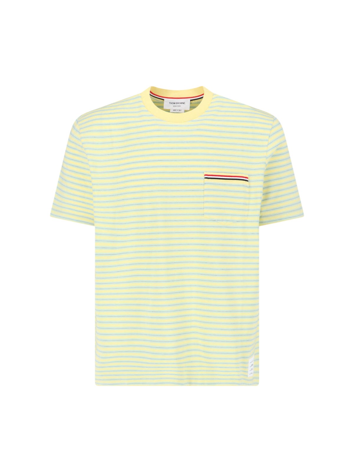 Thom Browne Striped T-shirt In Yellow