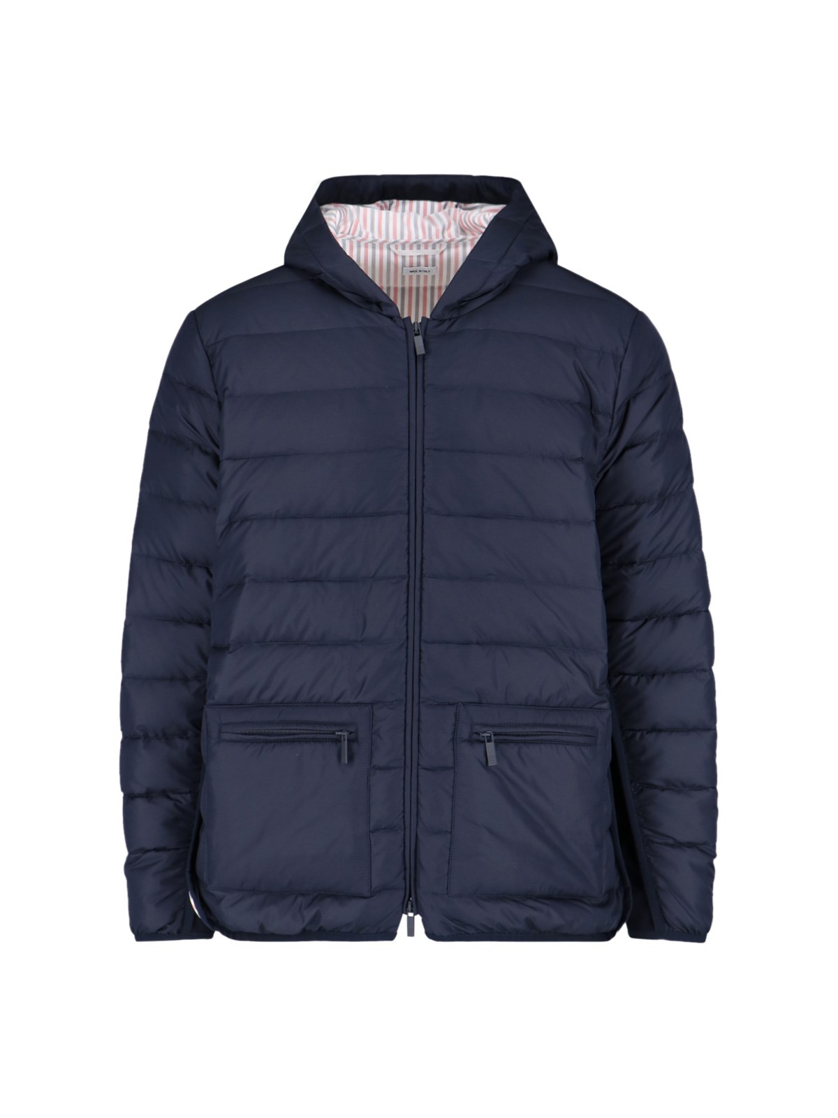 Shop Thom Browne "4-bar" Down Jacket In Blu