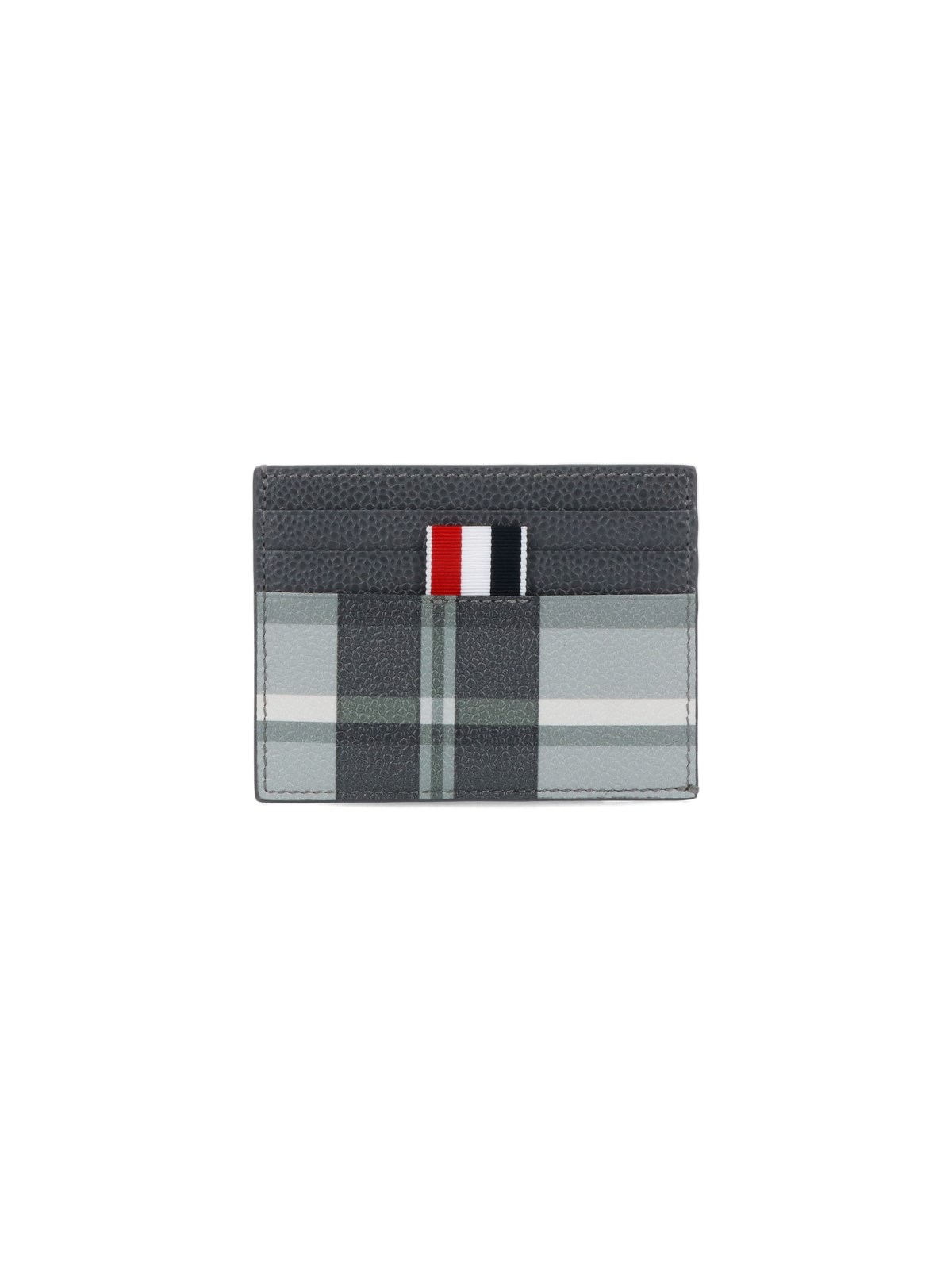 Thom Browne "4 Bar" Card Holder In Grey
