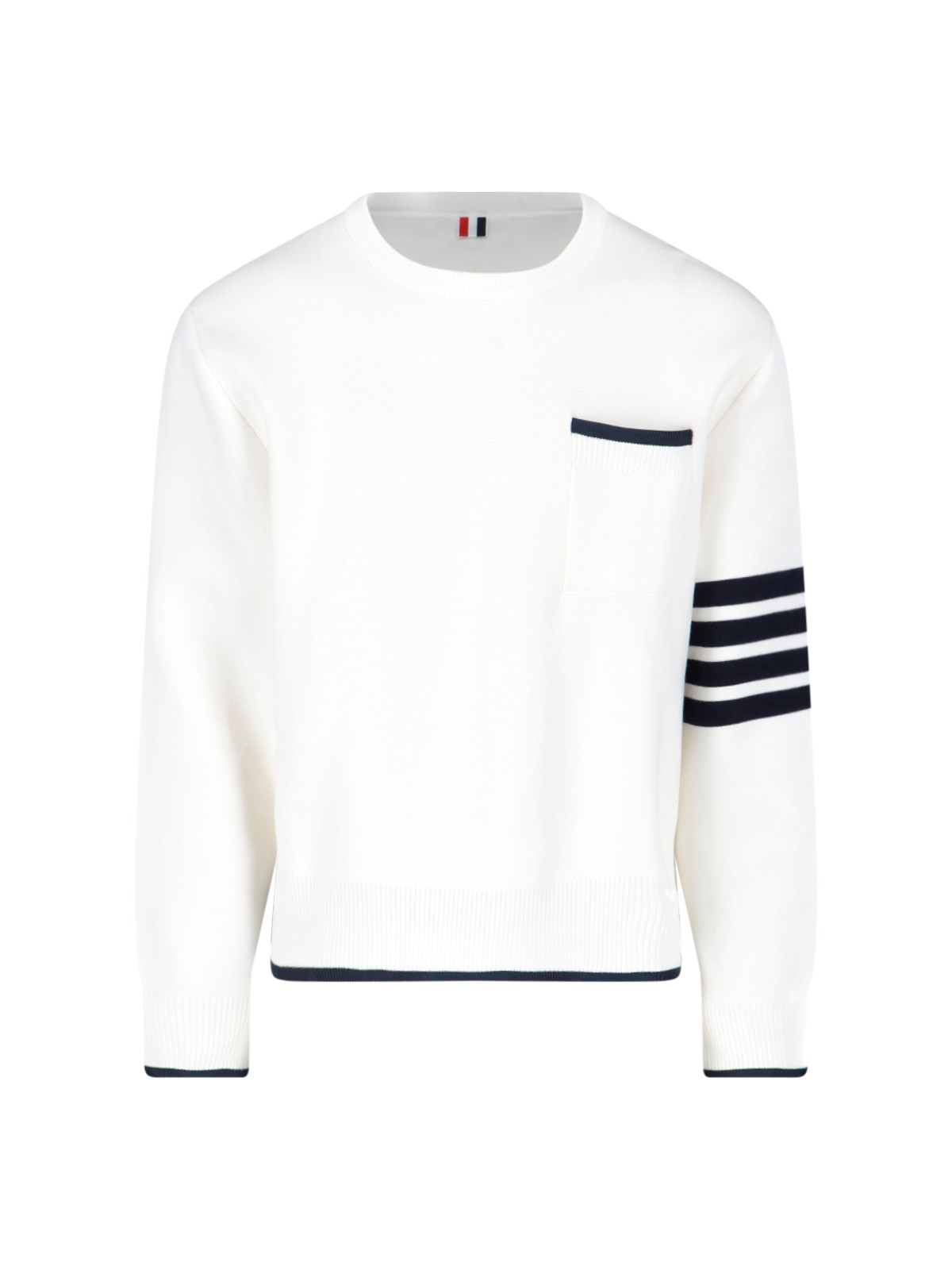 Thom Browne White 4-bar Sweater In Bianco
