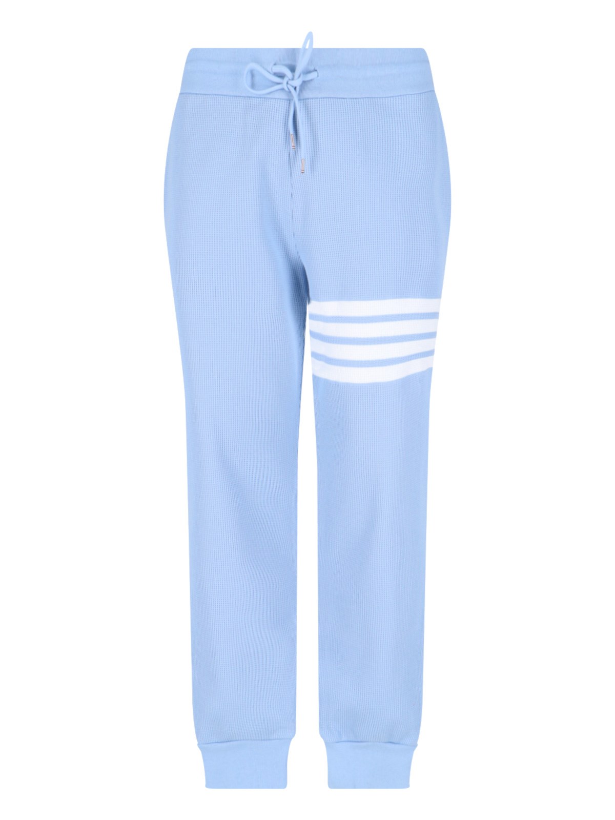 Thom Browne 4-bar Tapered Track Pants In Azzurro