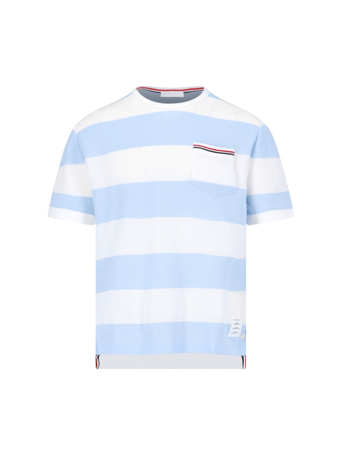 Shop Thom Browne Stripe T-shirt In Azzurro