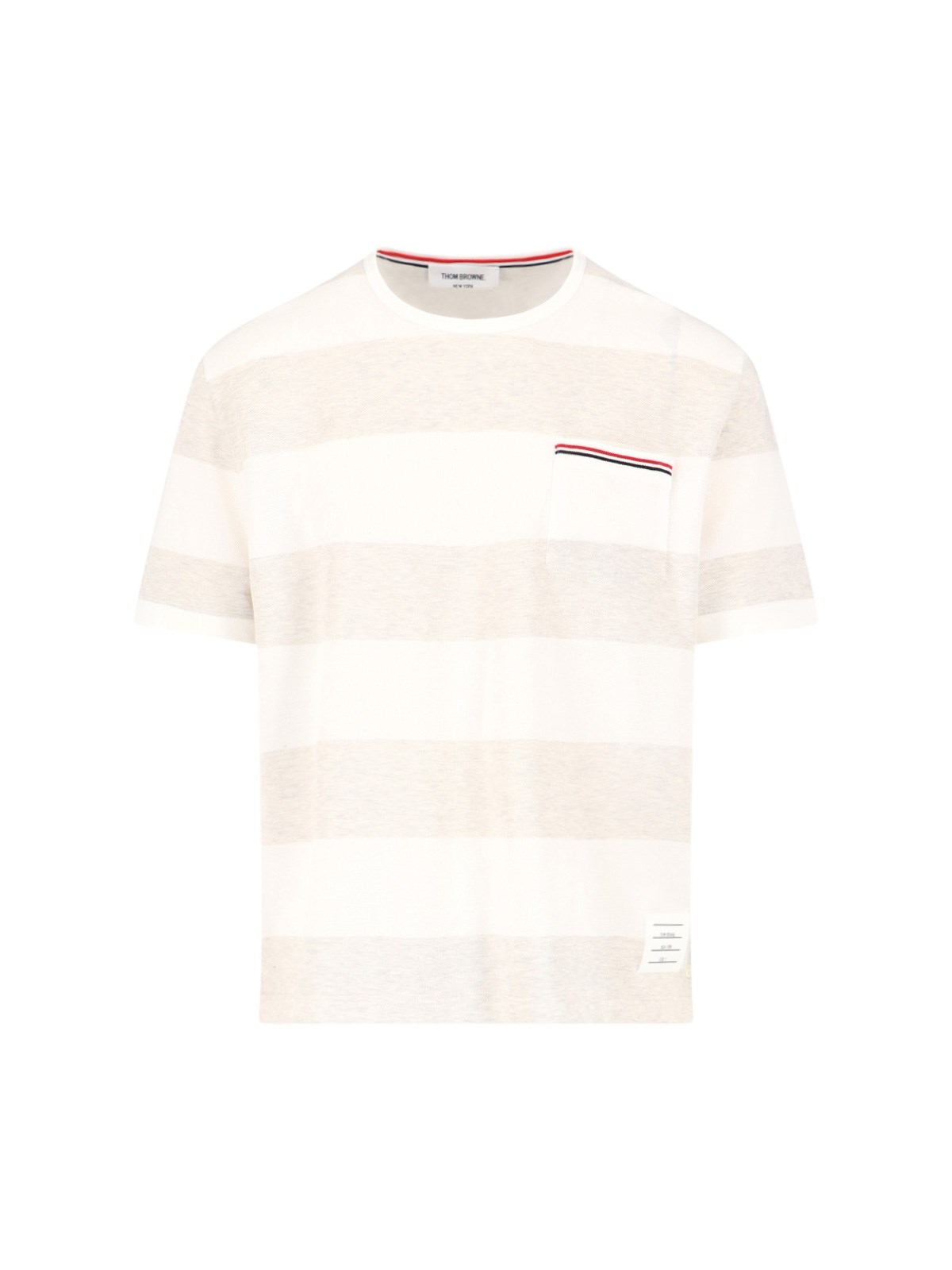 Shop Thom Browne "rugby Stripe" T-shirt In Cream
