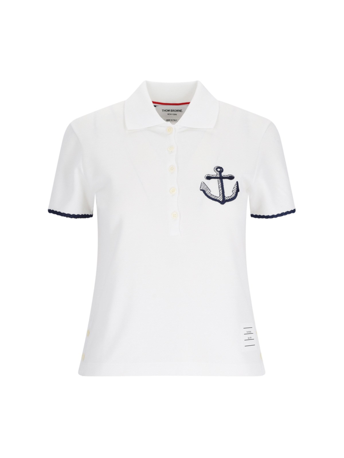 Shop Thom Browne Polo "anchor" In White