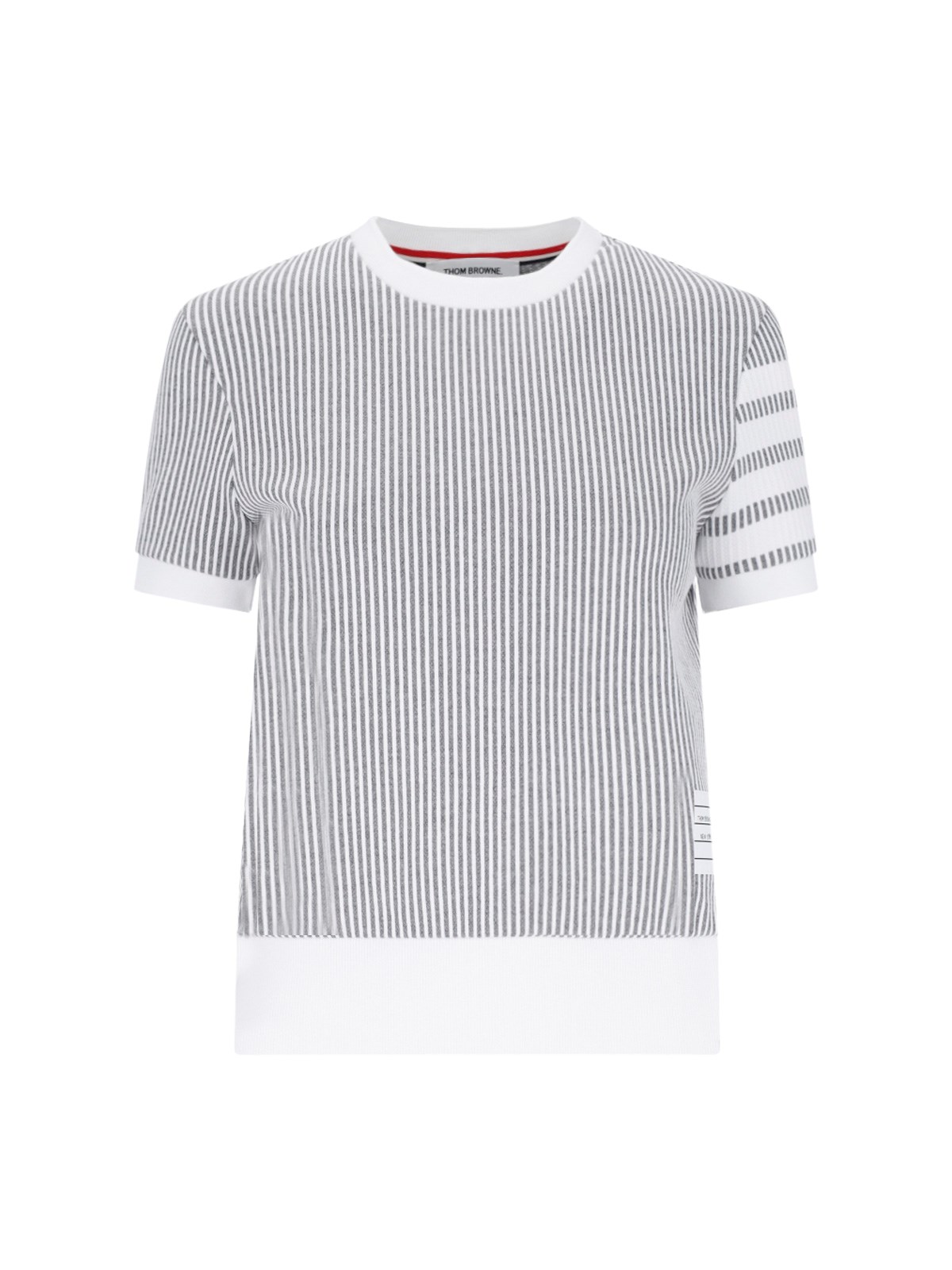 Thom Browne Striped Top In Gray