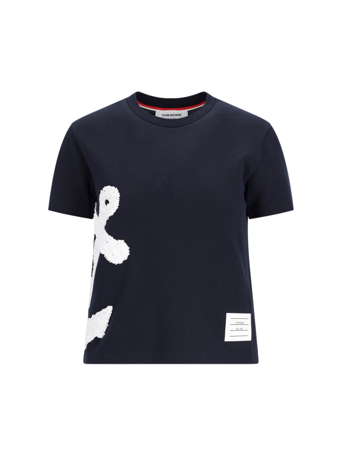 Shop Thom Browne 'embroidery Anchor' T-shirt In Blue