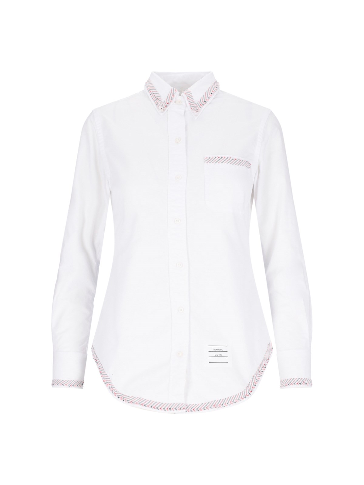 Thom Browne Tricolor Detail Shirt In White